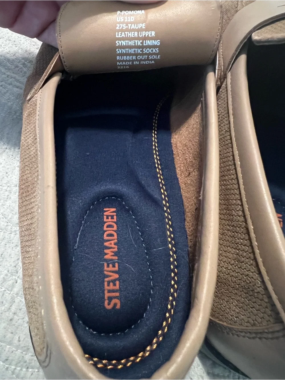 Steve Madden Men's Taupe Suede Penny Loafers